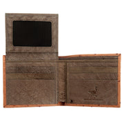 Brown Tan Taupe Ostrich Leather Mens Wallet